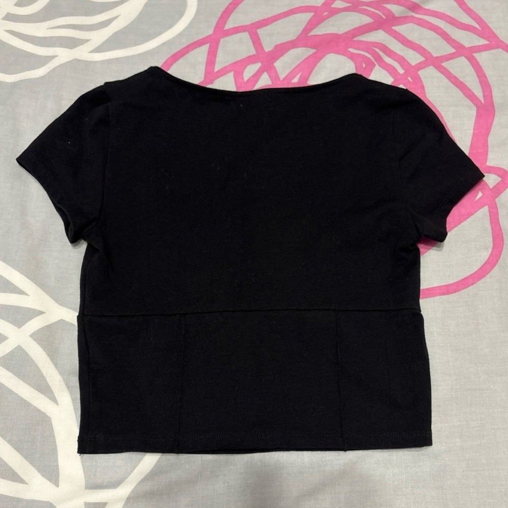 Garage Black Ruched Crop Top - Picture 6 of 7